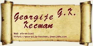 Georgije Kecman vizit kartica